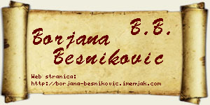 Borjana Besniković vizit kartica